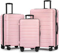 KYME Pink Luggage Sets 3 Piece Hardshell Suitcases by KYME