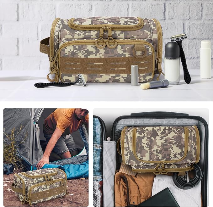 Tactical Toiletry Bag for Men, Hanging Hygiene Bag, Travel Dopp Kit Organizer - Image 5