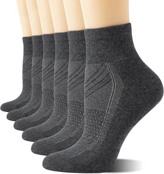 CS CELERSPORT 6 Pairs Women's Running Ankle Socks Athletic Sport Socks Cushioned by CSCELERSPORT