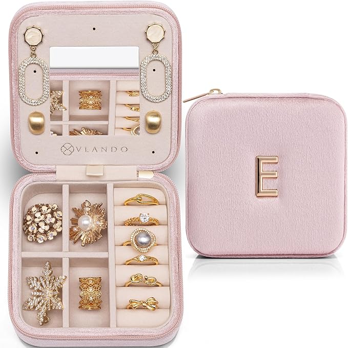 Vlando Teacher Must Haves, Personalized Initial Jewelry Case, Back to School by VLANDO