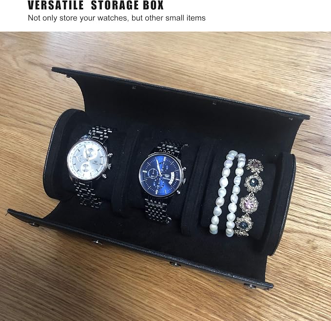 Longjet Watch Roll Travel Case for Men Portable Watches Organizer Box - Image 7