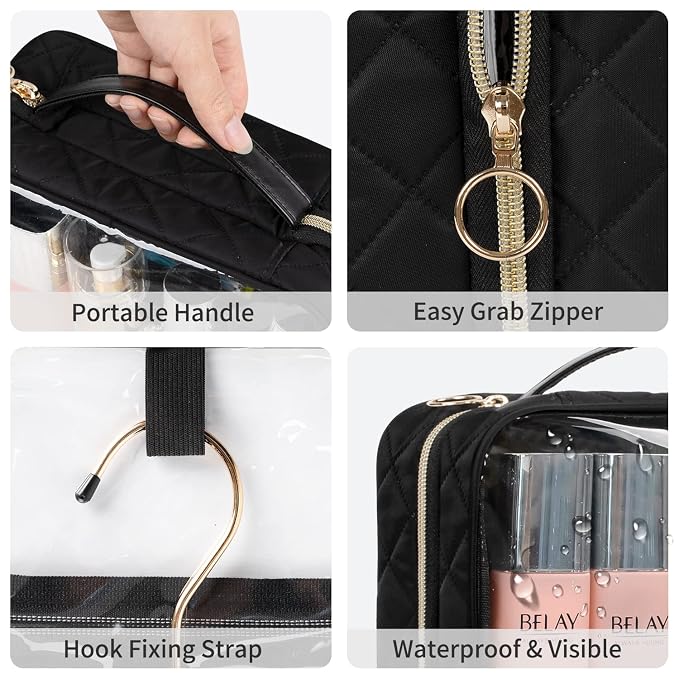 CUBETASTIC Clear Toiletry Bag, Transparent Travel Makeup Bag Small Hanging - Image 5