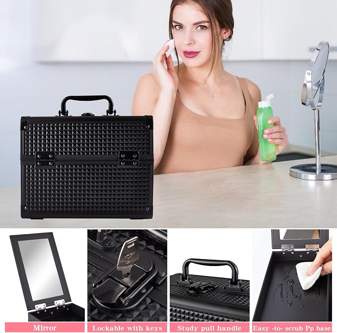 Makeup Train Case, Portable Makeup Case - Image 6