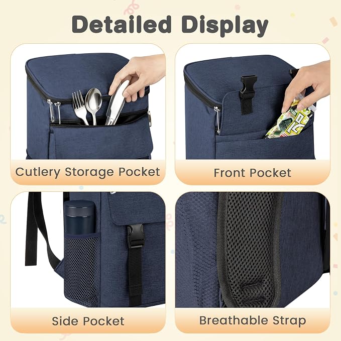 Cooler Backpack Soft Insulated Leak Proof 50 Cans Insulated Backpack Cooler - Image 4