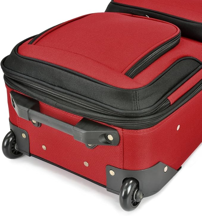 U.S. Traveler Lightweight Rolling 20" Carry On Luggage Softside Suitcase - Image 5