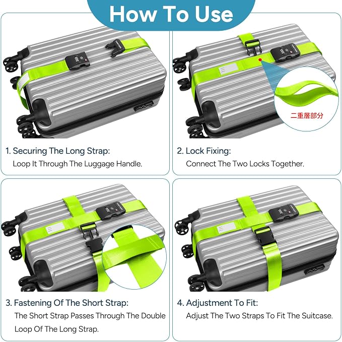 Luggage Straps with TSA Lock, Travel Belt - Image 4