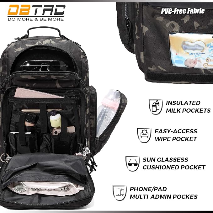 Diaper Bag Backpack for Dad, DBTAC Large Baby Nappy Bag for Men w/Changing Mat - Image 5