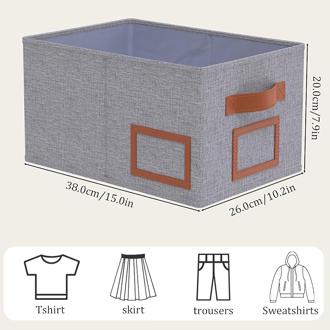 OUTBROS Foldable Storage Box for Shelves, 15 x 10.2 x 7.9 inch Fabric Baskets - Image 7