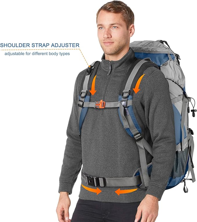 Loowoko 50L Hiking Backpack, Waterproof Camping Essentials Bag - Image 4