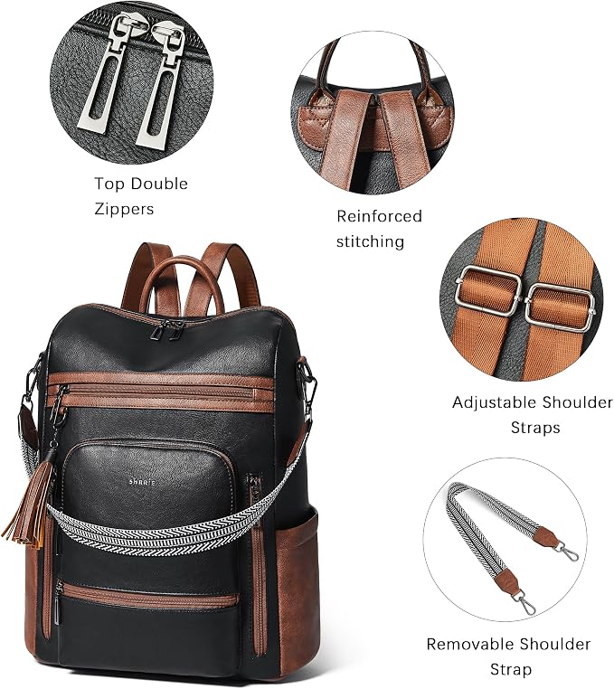 Shrrie Vegan Leather Laptop Backpack - Image 6