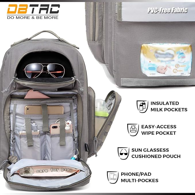 Diaper Bag Backpack for Dad, DBTAC Large Baby Nappy Bag for Men w/Changing Mat - Image 5