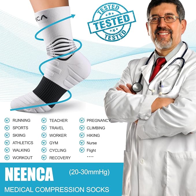 NEENCA Medical Compression Socks, Ankle Compression Stockings - Image 7