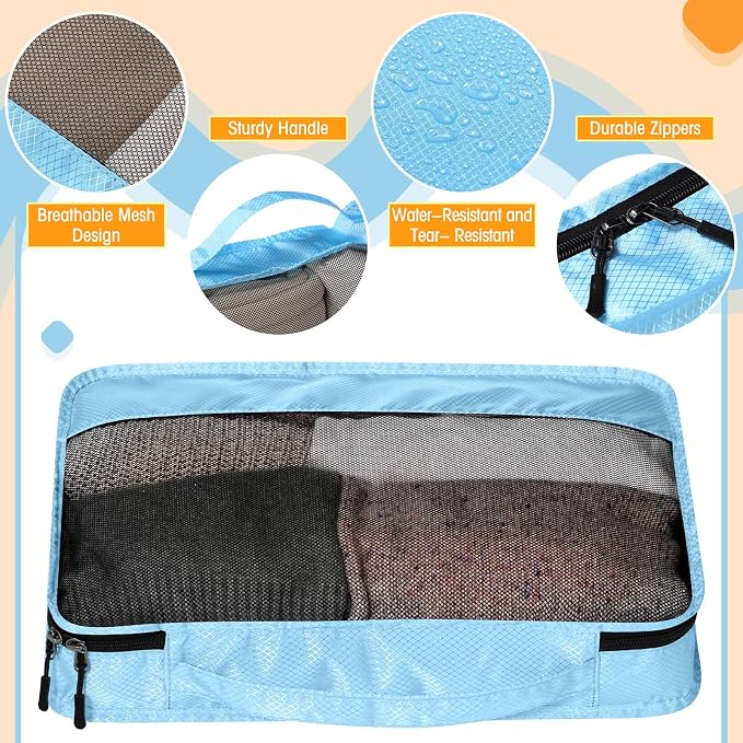 5 Pcs Packing Cubes for Suitcase Large Travel Cubes Carry on Luggage Organizer - Image 3