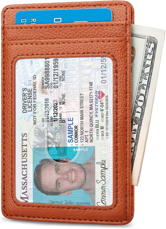 Buffway Mens Slim Wallet, Minimalist Thin Front Pocket Leather Credit Card - Image 2
