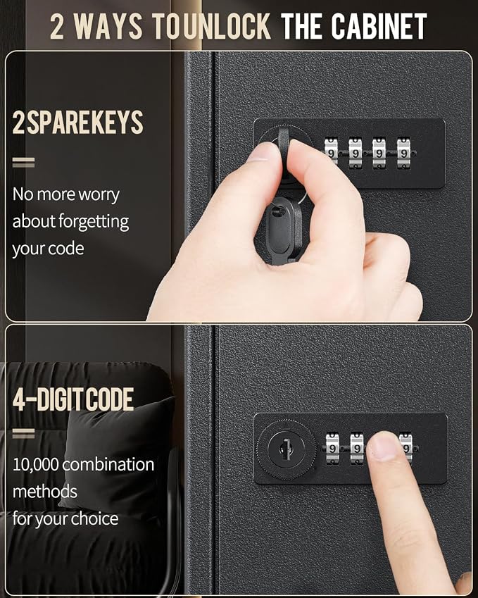 Uniclife 60 Position Key Cabinet Steel Security Storage Box - Image 5