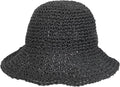 Womens Wide Brim Straw Sun Hat Foldable Floppy Crochet Beach Hat by Voilipex