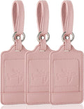 Teskyer Luggage Tags, 3 Pack Premium PU Leather Luggage Tags by TESKYER