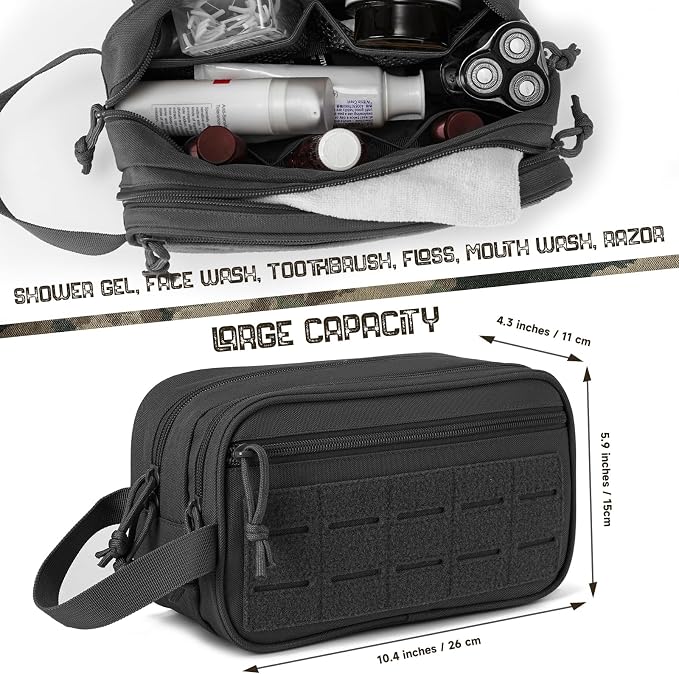 QT&QY Tactical Toiletry Bag For Men Hygiene Bag EDC Military Tool Molle Pouches - Image 2