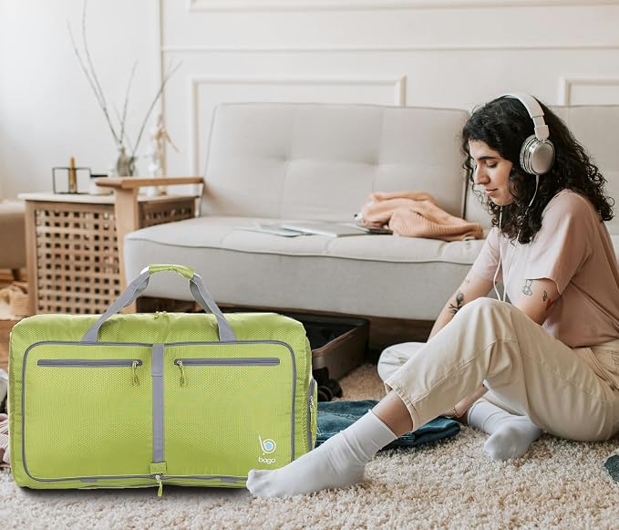 Bago Foldable Duffel Bags for Traveling Women & Men - 60L Medium Packable - Image 2