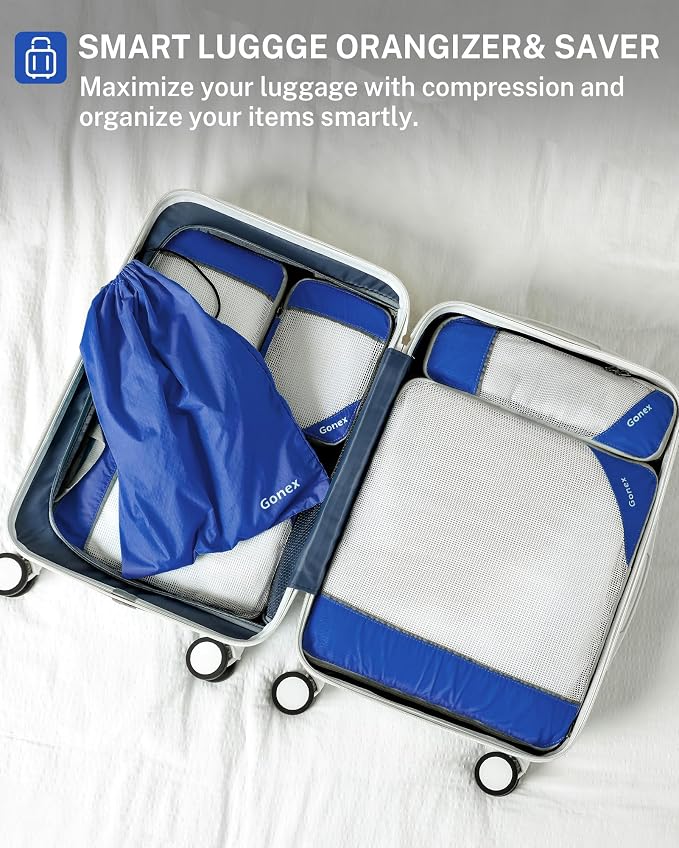 Compression Packing Cubes, Gonex Extensible Storage Mesh Bags Organizers - Image 6