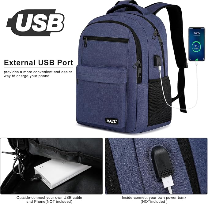 School Backpack for Teen Boys, 17.3 Inch Laptop, USB Charging Port, Anti-Theft - Image 3