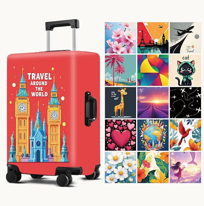 Luggage Cover Washable Suitcase Protector Anti-Scratch, Stretchable Fit - Image 2