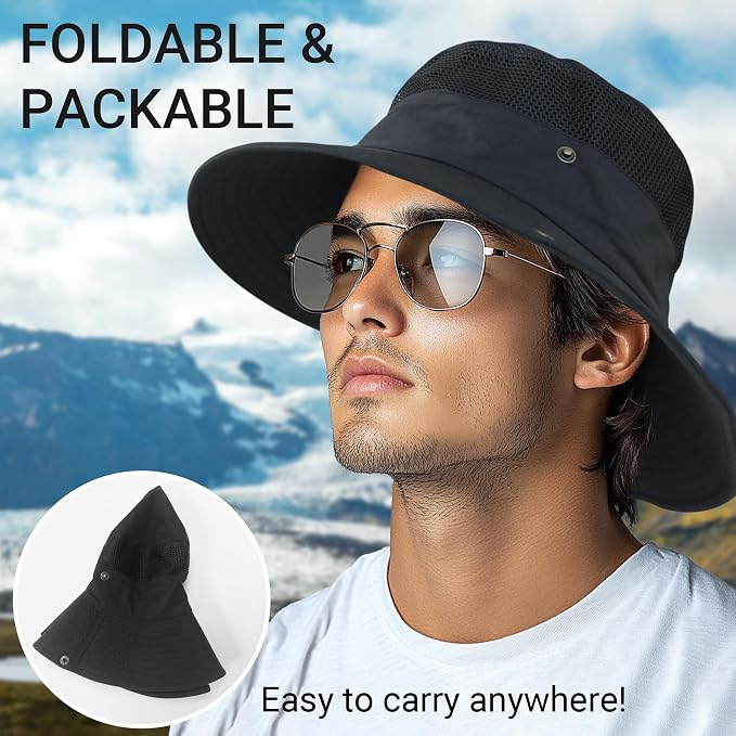NPQQUAN Ponytail Sun Bucket Hats - Image 3