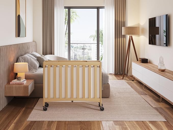 Foundations Travel Sleeper Wood Compact Folding Crib - Image 6