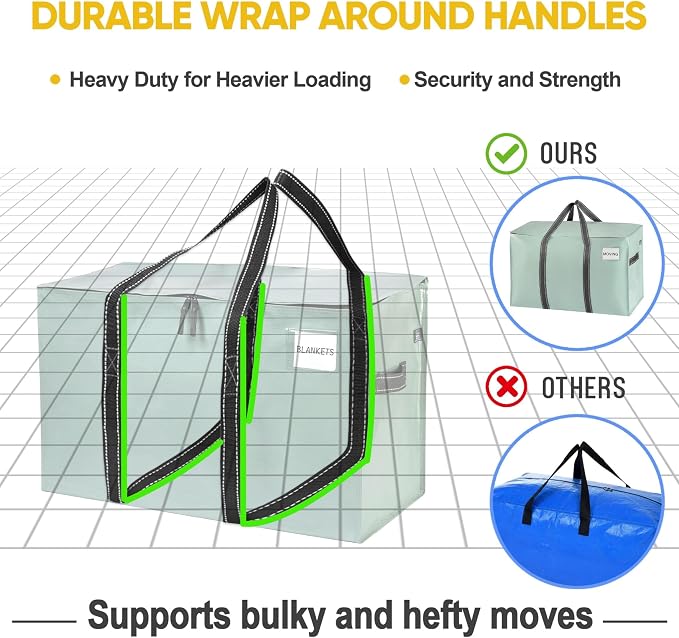 VENO 10 Pack Moving Bags, Heavy Duty, Moving Boxes Alternative, Packing Storage - Image 5