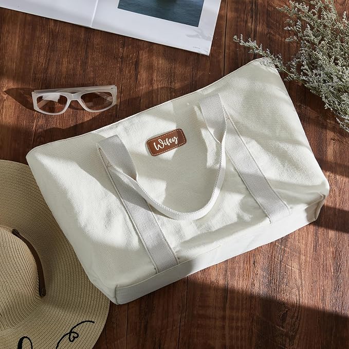 AW BRIDAL Monogram Canvas Tote Bag - Image 5