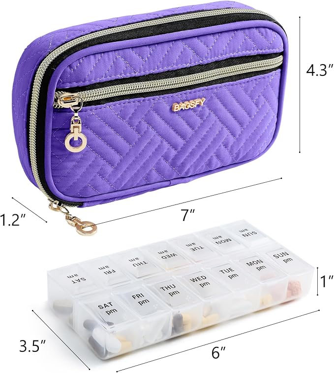 BAGSFY Pill Organizer Case 2 Times a Day- Weekly Medicine Organizer Travel Pill - Image 2