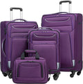 Coolife Luggage 4 Piece Set Suitcase Spinner TSA Lock Softshell lightweight by COOLIFE