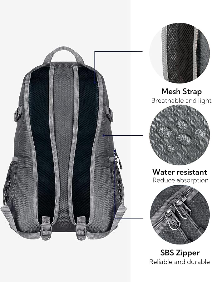 WATERFLY Small Lightweight Packable Backpack: 20l Ultra Light Foldable Travel - Image 5