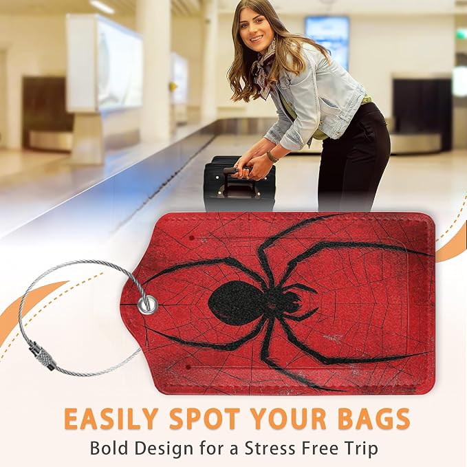 Red Web Spider 3 PCS Luggage Tags - Image 4