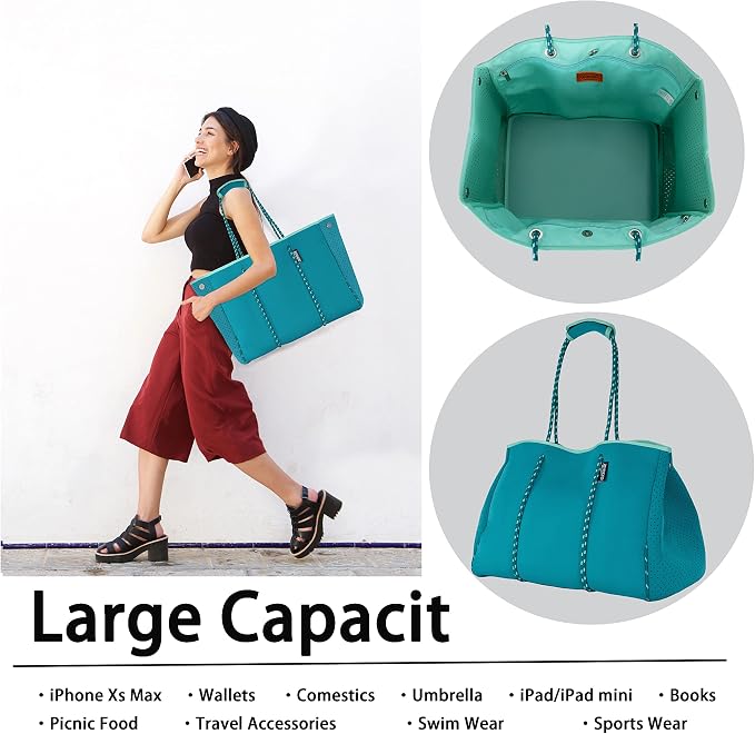 QOGiR Neoprene Multipurpose Beach Bag Tote - Image 3