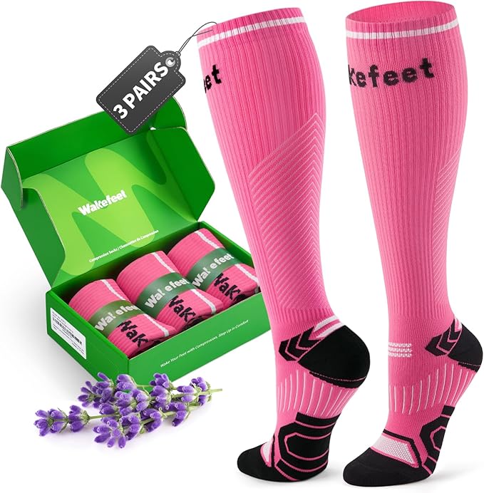 Compression Socks for Women Men 3 Pairs, Compression Stockings, Fragrance by Wakefeet