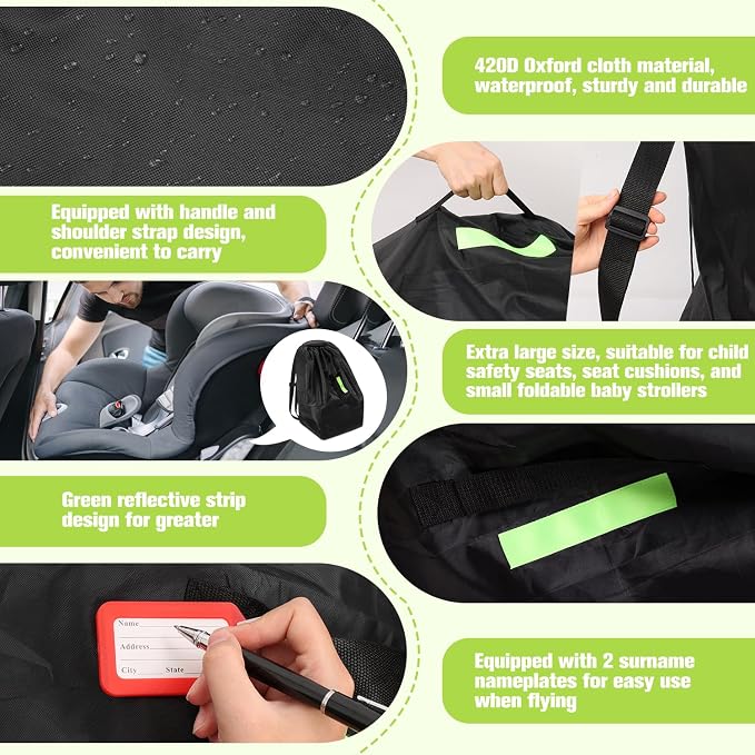Car Seat Bags For Airplane Travel, Durable Carseat Cover For Air Travel Car - Image 3