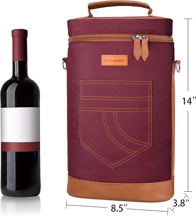 Tirrinia 2 Bottle Wine Gift Tote Carrier - Image 4