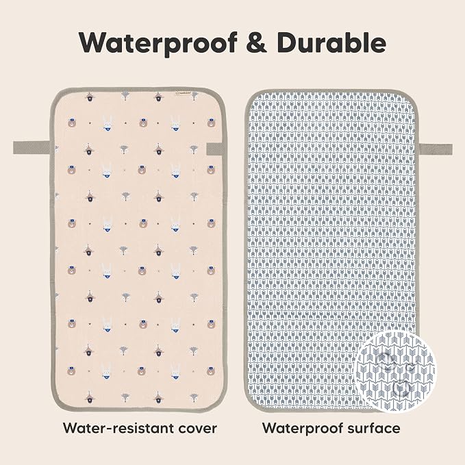 KeaBabies Portable Diaper Changing Pad, Easy Wipe Clean - Image 4