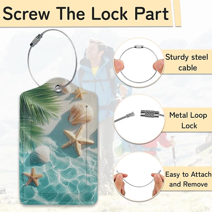 Starfish Seashell on Beach Luggage Tags - Image 2