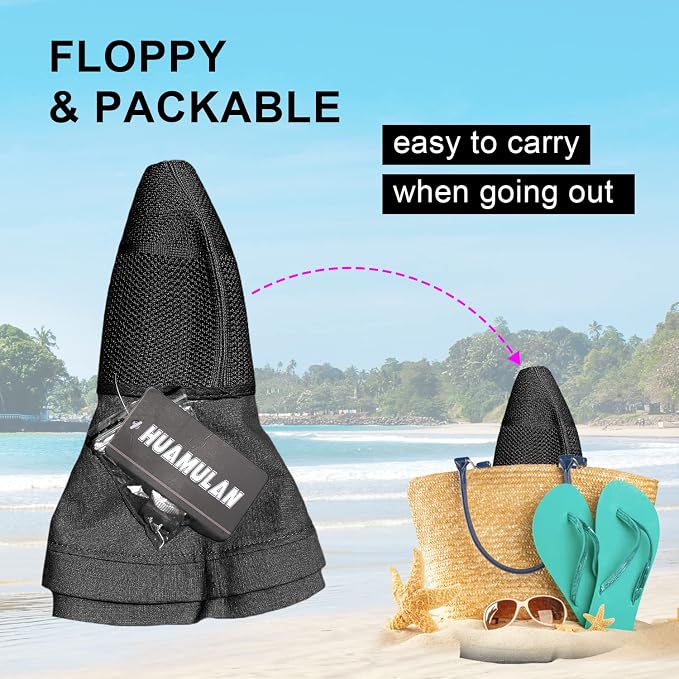 Women Wide Brim Sun Hats Metal Wired Edge Summer UV Protection Beach Fishing Hat - Image 2