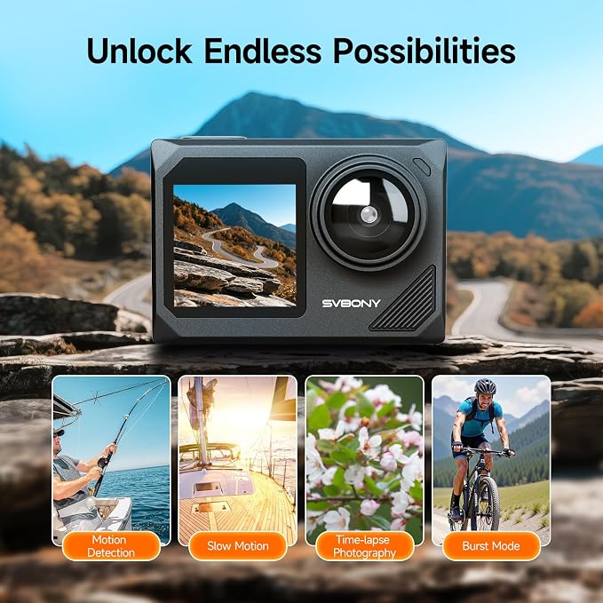 SVBONY SVGo2 Action Camera 4K30FPS 50MP, 5X Zoom Touch Screen Sports Camera - Image 8