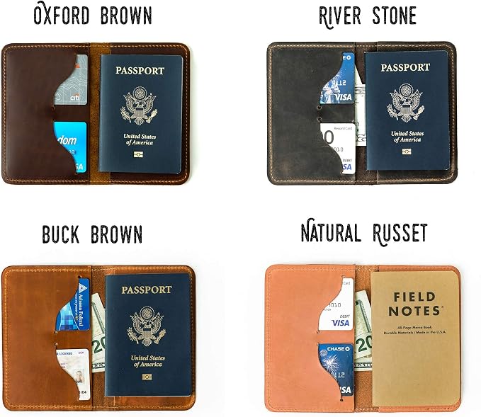 Leather Passport Cover, Field Notes Cover Wallet, Travel Passport Cover - Image 7