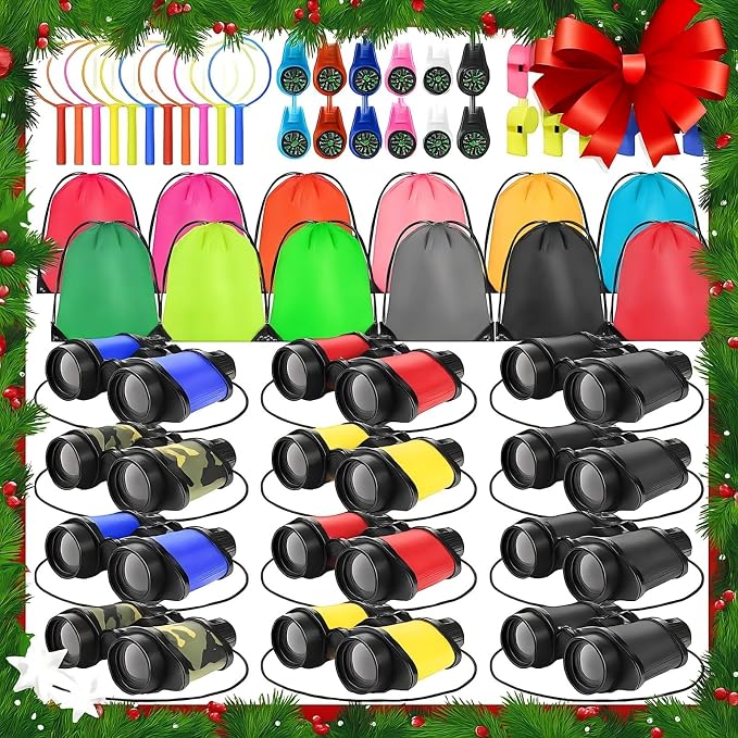 12 Set Binocular Compass Magnifying Glass Set Christmas Birthday Gift Small - Image 7