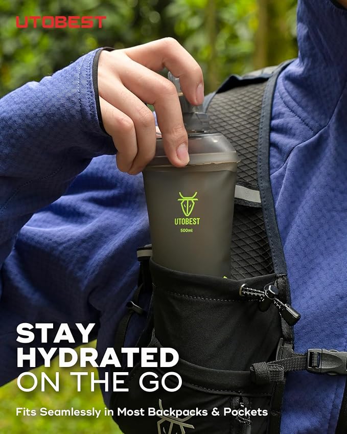 UTOBEST 500ml Soft Flask, 2 Pack Flexible TPU Hydration Water Bottle, - Image 5
