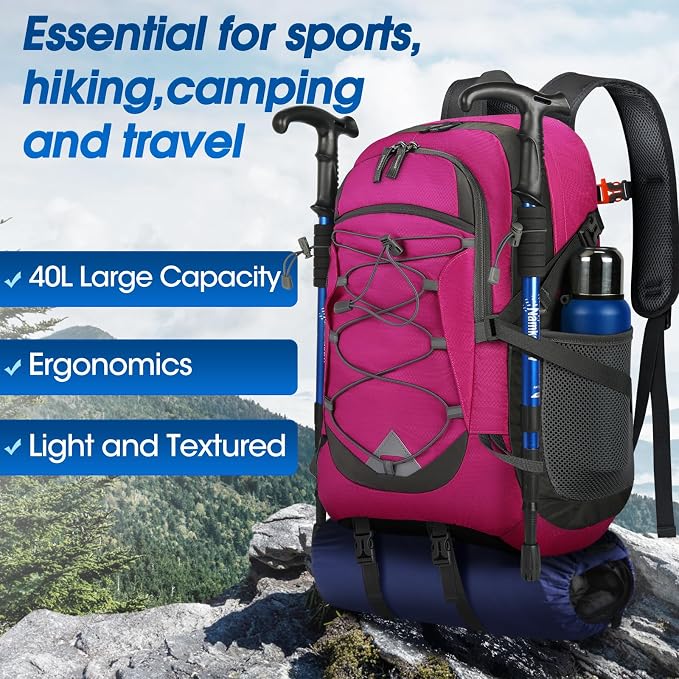 IGOLUMON Hiking Backpack 40L Packable Lightweight Camping Backpack Men Women - Image 6