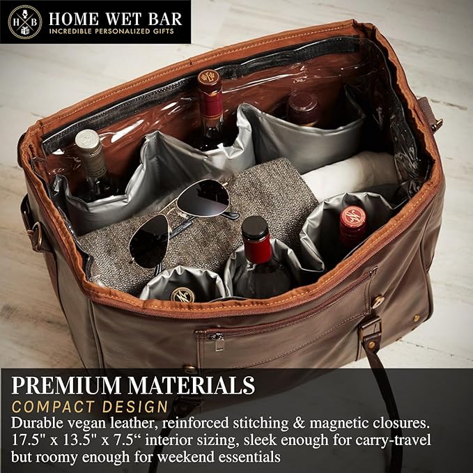 Graham Whiskey Bottle Carrier and Weekender Travel Bag | Customizable - Image 5