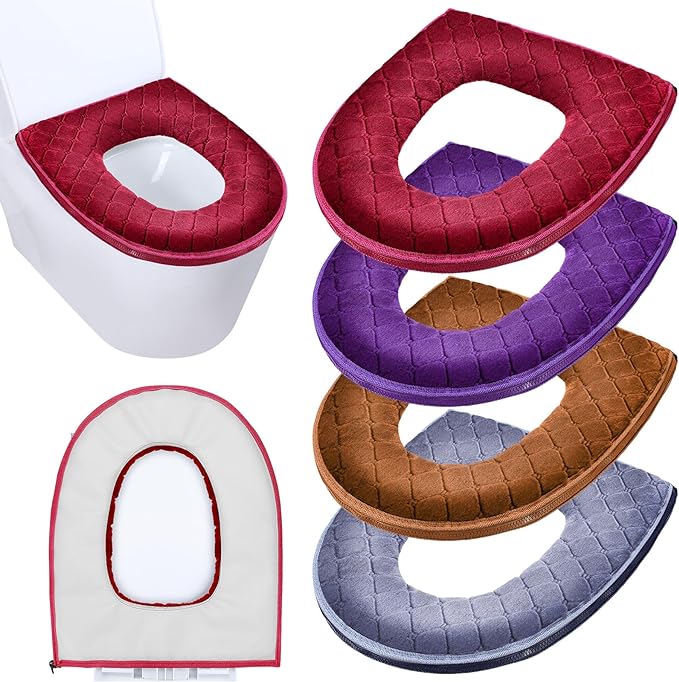 Riakrum 4 Pcs Toilet Seat Covers Pads by Riakrum