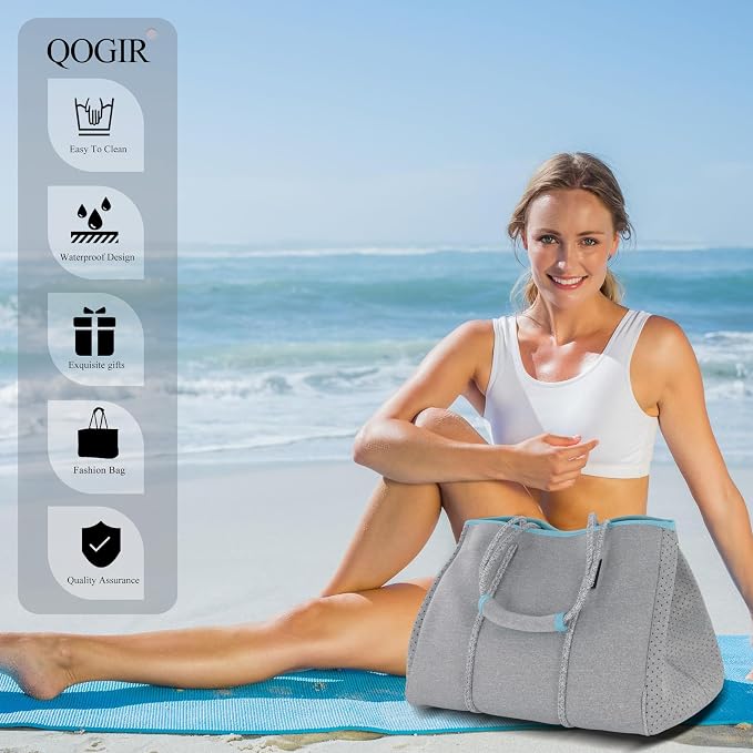QOGiR Neoprene Multipurpose Beach Bag Tote - Image 6