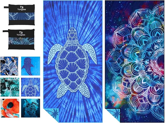 2 Pack Microfiber Lightweight Thin Beach Towel Sand Free Quick Dry Super by Yongoesbeachtowel